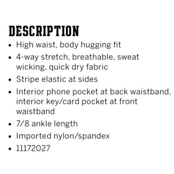 VS PINK Ultimate High Waist Stripe Trim‎ 7/8 Ankle Leggings Large - Picture 15 of 15